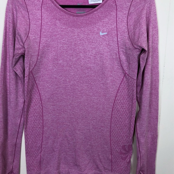 Nike Pink Dri-Fit Long Sleeve Workout Top Sz S - Picture 2 of 11